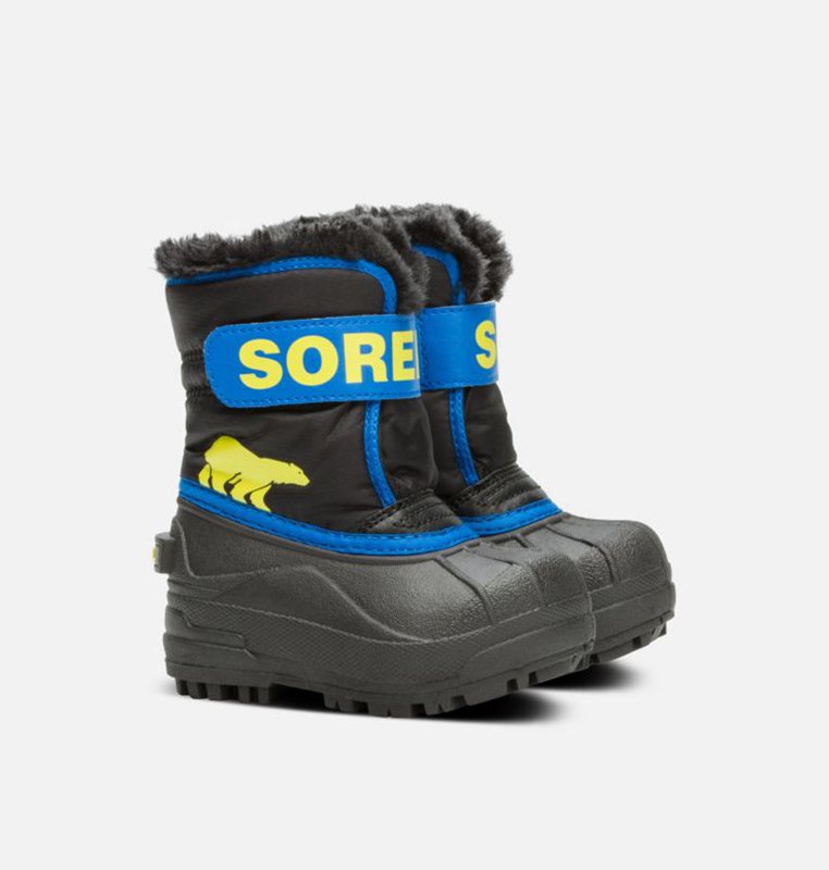 Kids Snow Boots Black/Blue - Sorel Toddler Commander™ - 240-WEYKIT